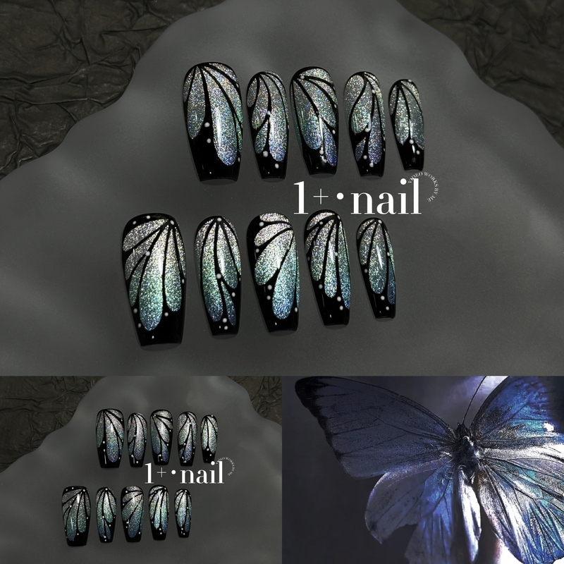 1+【Flapping Wings】Light and Shadow Mottled Butterfly Wing Fairy Butterfly Wings Cat Eye High-End Handmade Wearable Nails 1+【Flapping Wings】Light and Shadow Mottled Butterfly Wing Fairy Butterfly Wings Cat Eye High-End Handmade Wearable Nails