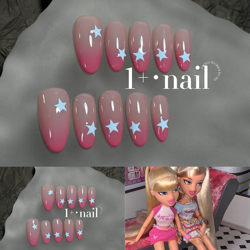 1+【Summer Favorite】Dopamine Summer Pink Little Star Playful Elf Handmade Wearable Nails 1+【Summer Favorite】Dopamine Summer Pink Little Star Playful Elf Handmade Wearable Nails