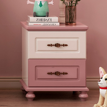 American solid wood bedside table white bedside cabinet European bedroom storage cabinet simple modern Mini Storage Cabinet