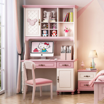 American childrens desk bookcase combination Girl bedroom corner desk Bookcase All-in-one home multi-function computer desk