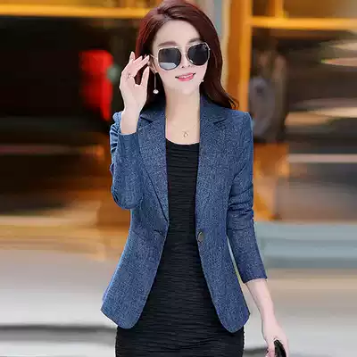 2018 new waist, new slim, fashionable, casual, retro women's small suit jacket, short, all-match spring and autumn