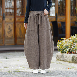 Мужские шерстяные брюки прямого кроя в китайском стиле для осени и зимы, ретро-широкие брюки свободного кроя, брюки-фонарики больших размеров, повседневные длинные брюки