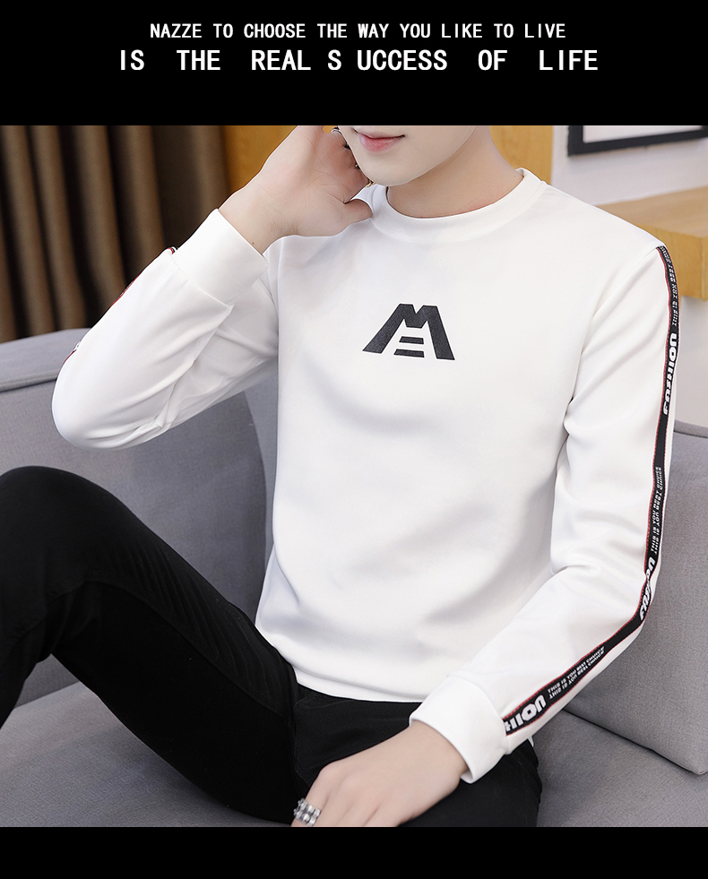 Xu hướng mùa đông nam đồ lót nhiệt trẻ trung cộng với áo nhung dày, áo sơ mi mỏng Áo thun dài tay có thể mặc quần giữ nhiệt nam