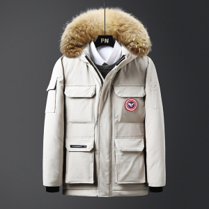 毛领工装羽绒棉服潮冬装棉袄外套男