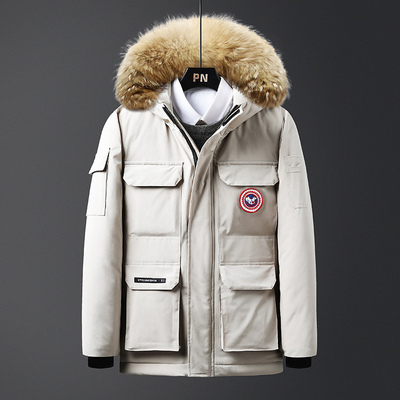 毛领工装羽绒棉服潮冬装棉袄外套男