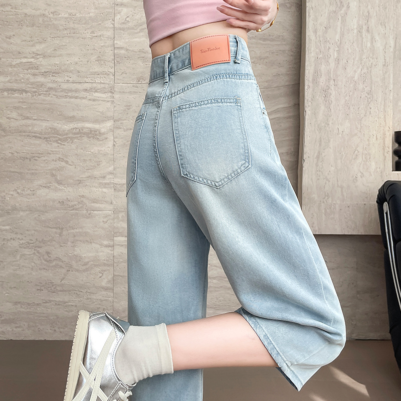 Lyocell Tencel Cropped Denim Shorts for Women, 2026 Autumn, Petite Cropped Pants, Ultra-Thin, Non-Cling, Mid-Length Pants Lyocell Tencel Cropped Denim Shorts for Women, 2026 Autumn, Petite Cropped Pants, Ultra-Thin, Non-Cling, Mid-Length Pants