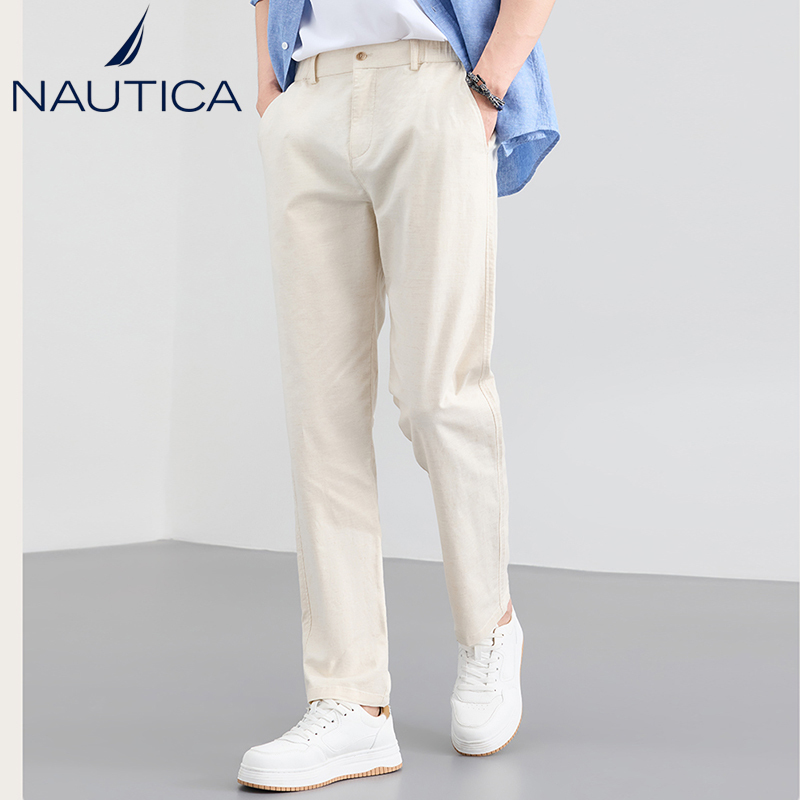 Nautica/Notica Genuine Men's Natural Cotton and Linen Fashion Business Casual Trousers Summer Straight-Leg Thin Pants Nautica/Notica Genuine Men's Natural Cotton and Linen Fashion Business Casual Trousers Summer Straight-Leg Thin Pants