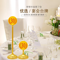 Hualang Ting custom wedding table number plate stainless steel titanium aggravated base plate number plate banquet hotel table card