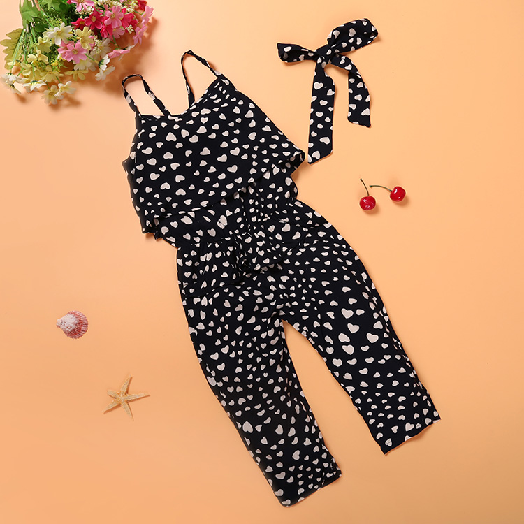 2PC Toddler Baby Girls Fashionable condole jumpsuits belt Kids Clothes Outfits