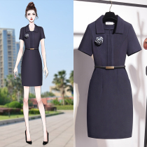 Professional clothing temperament goddess fan dress fashion bag hip beauty salon sales department work clothes women high-end dress summer