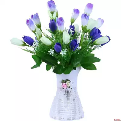 Simulation flower living room wine cabinet TV cabinet fake flower simulation bouquet decorations indoor table plastic flower basin