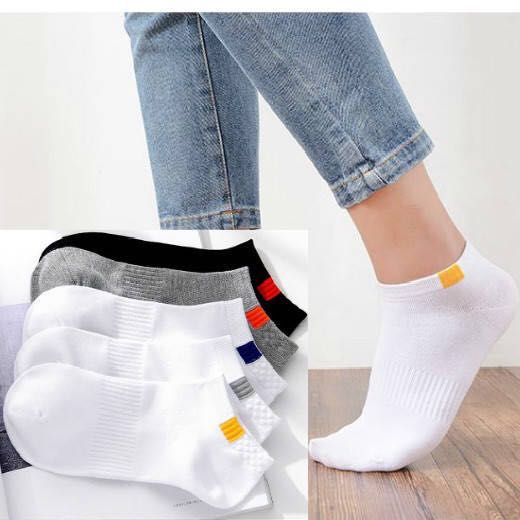 (4 double) male and female socks short socks spring autumn season shallow mouth cotton socks free from washing work abrasion resistant tides deodorized disposable black