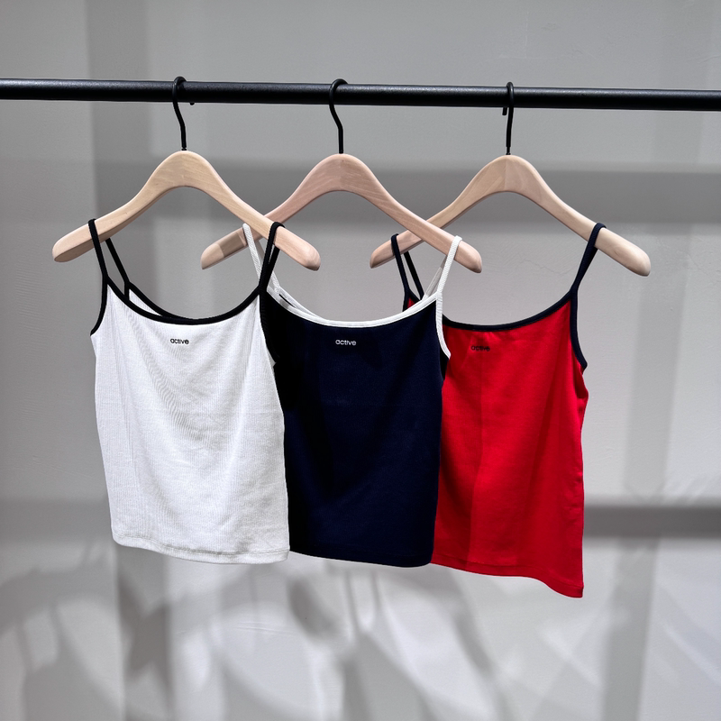 In Stock [Same Style as in the Mall] m Brand 2026 Summer New Women's Color-Blocking Slim-Fit Sleeveless Top Tank Top Camisole
