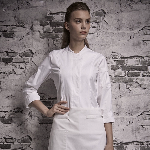 Высококачественная рабочая одежда шеф-повара для женщин, осенне-зимняя одежда с длинными рукавами для кухни, общественного питания, ресторана, выпечки, торта, чая с молоком, униформа шеф-повара с короткими рукавами