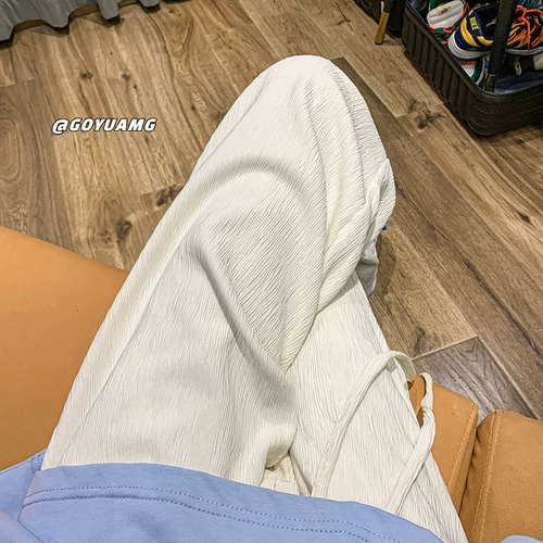 Tide, мужские белые летние штаны, повседневные брюки, свободный прямой крой, в американском стиле