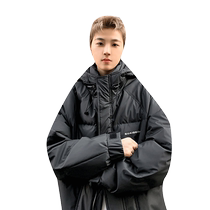 Down clothes Mens winter new American High Street Yuppie Handsome with Hat White Duck Down Eiderdown Clothes Boomer Loose Student Coat