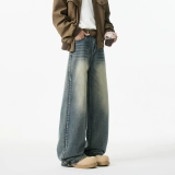 Летние джинсы, штаны, в американском стиле, размер, свободный прямой крой