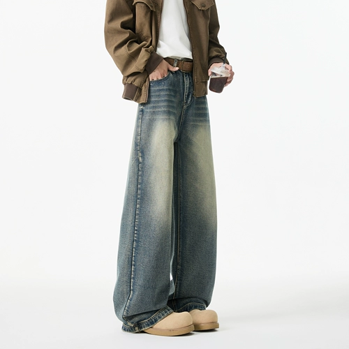 Летние джинсы, штаны, в американском стиле, размер, свободный прямой крой