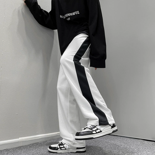 Летние трендовые шелковые тонкие штаны, свободный прямой крой