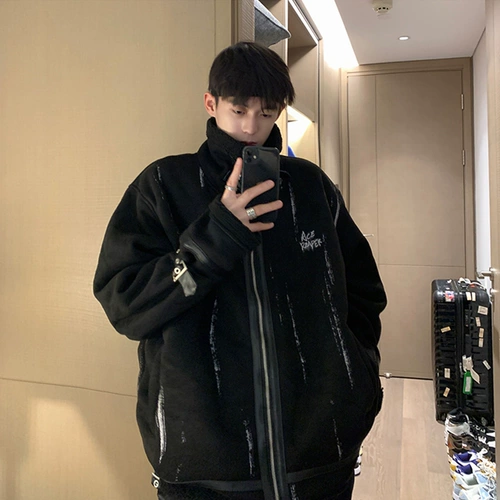 Зимняя бархатная трендовая куртка, пуховик, в американском стиле