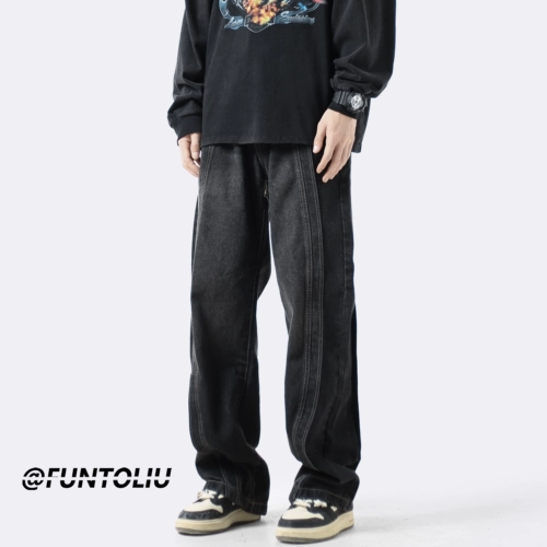 Летние джинсы, штаны для отдыха, премиум класс, свободный прямой крой