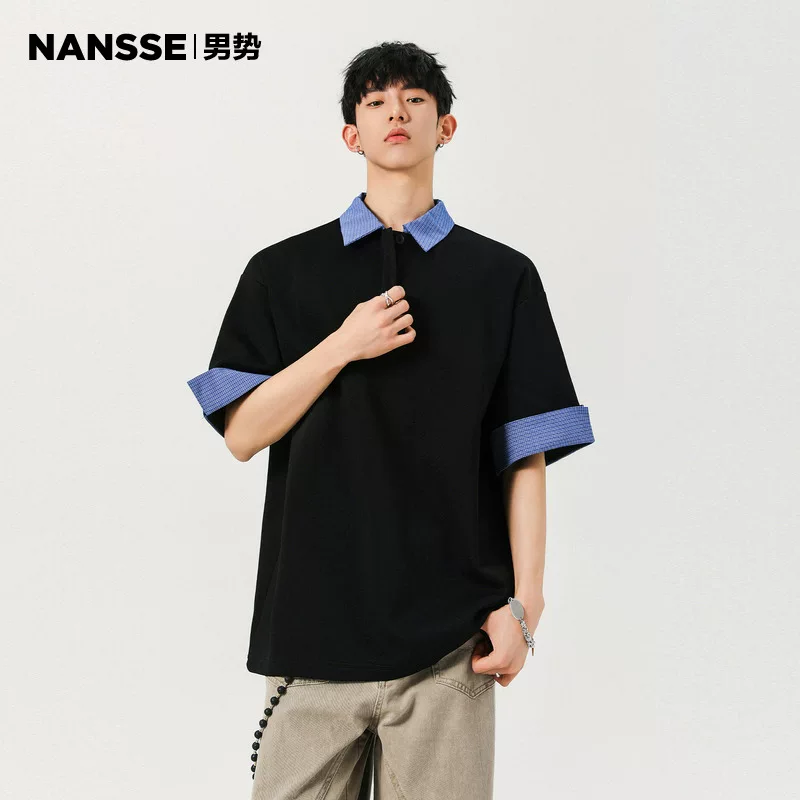 Футболка поло летняя с коротким рукавом, oversize, для подростков