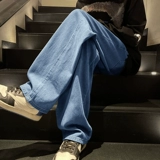 Летние джинсы, повседневные брюки, штаны, свободный прямой крой, в американском стиле