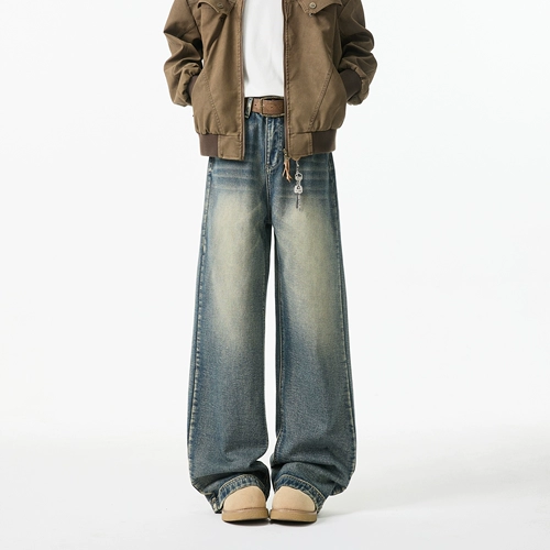 Летние джинсы, штаны, в американском стиле, размер, свободный прямой крой