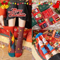 Christmas Socks Gift Box Dress Winter Warm Autumn Winter Style Stocking stockings New Year Red Exterior Wearing Cotton Socks Stocking Socks