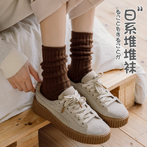 Socks Childrens winter Pure cotton Sox Sox Sox Sox Soyuz Autumn Winter cotton socks Outer wear Warm Long Cylinder Day Ensemble Black Heaps Socks