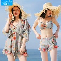 2018 mới siêu chia áo tắm nữ ba mảnh bikini bảo thủ ngực nhỏ tụ tập che bụng đồ bơi - Bộ đồ bơi hai mảnh hình ảnh áo tắm 2 mảnh