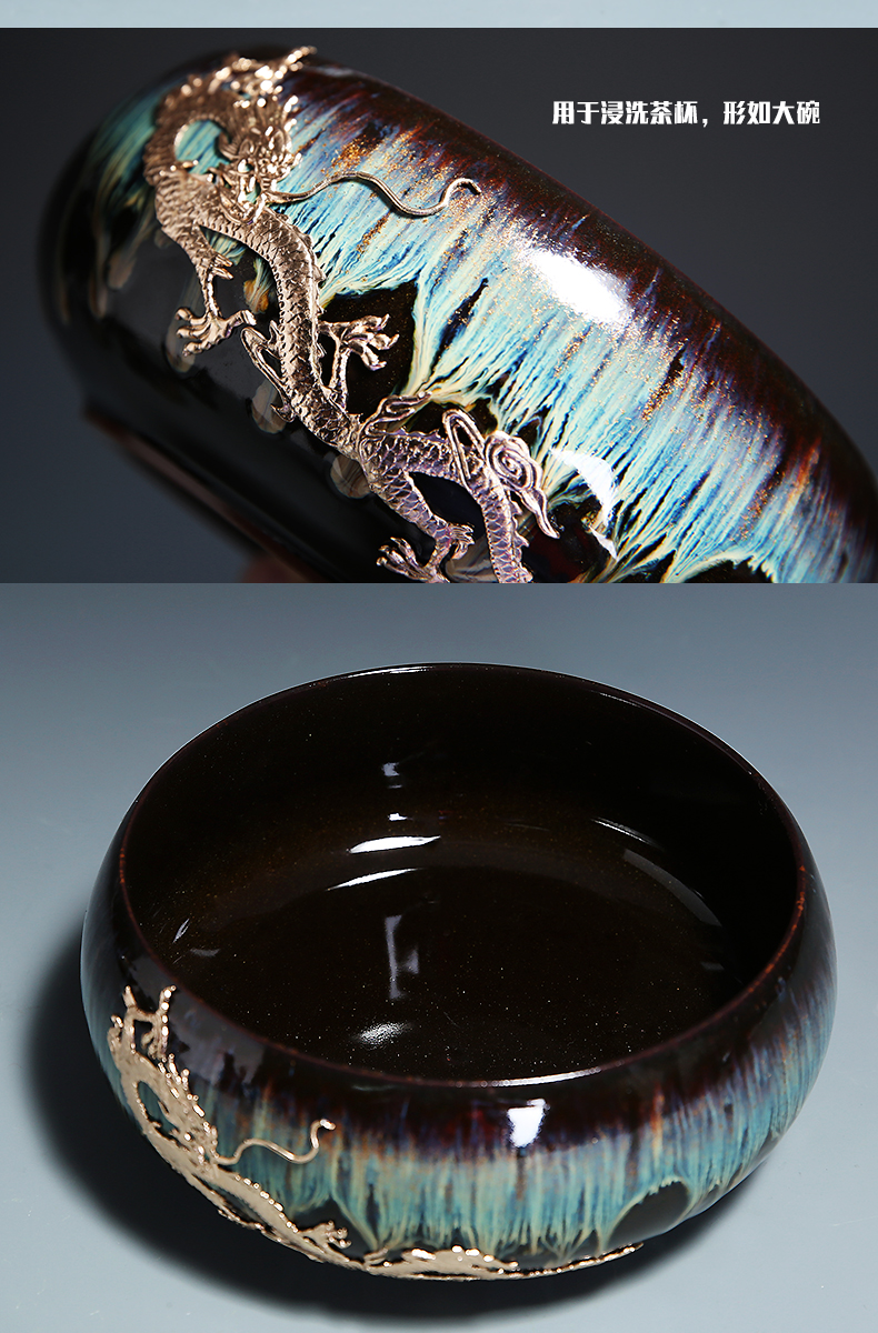 Alluvial gold ceramic up kung fu tea set suit household coppering. As silver teapot teacup tea sea tea accessories) group