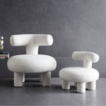 Nordic minimalist designer childrens leisure small sofa chair living room single cashmere demolition Net red shoe stool