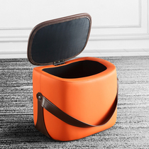 Nordic solid wood door saddle stool low stool simple portable storage leather shoe changing stool wear shoe stool storage pedal