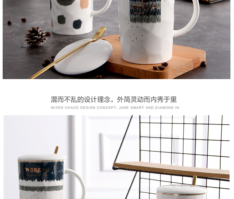 Creative ins contracted ceramic mugs office coffee cup of milk for breakfast cup large capacity picking cups