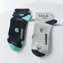 caber Calbury long socks mens cotton cartoon printing tide ins Wind with four seasons wearing gift box