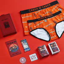 Cabaili underwear mens four-corner mid-waist womens couples Modal cotton caber Tide brand soft ins Super fire