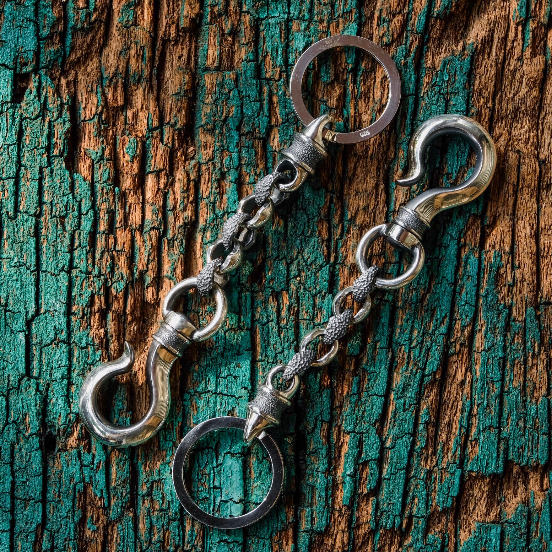 Japanese craftsman made Jango bright face with lava ring thick keychain Special edition