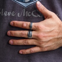 Japanese hand-made Upuguang Lan faucet Tempered and meticulous dragon scale ring 925 silver