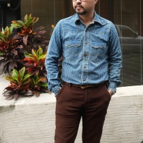  Italy (Scarti Lab)Heavy WABASH washed old plucked shirt