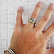 Blockbuster Bill Wall Leather BWL with gilt gilt tattoo feather ring