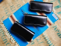 One year to a batch of Lucky John Japanese hand-made silver buckle leather King horse hip leather long financial cloth