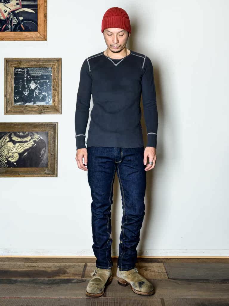 GERUGA TUCK IN THERMAL C-T close-fitting warm Tianzhu cotton long T