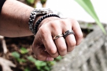 Stacking tool Superbia European style unique atomized silver Baroque three-dimensional illustration with small ring