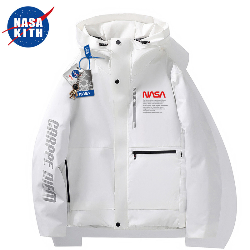 Nasa Kith Winter down Jacket for Men and Women, New Style Jacket for Couples, Outdoor Mountaineering and Skiing Three-In-One Jacket