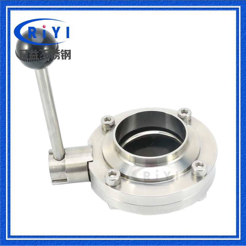 304 sanitary stainless steel welded butterfly valve food grade welded manual disc valve thread valve SMS 2019