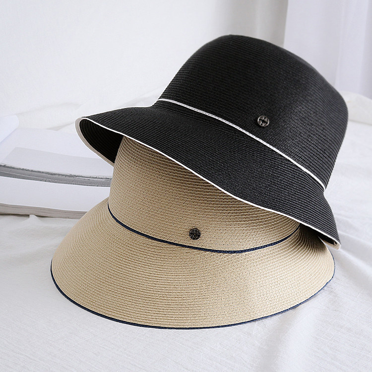 Japanese-style simple fisherman's hat, women's summer basin hat, foldable, elegant and casual, beach travel hat, sunshade hat, trendy detail image 6