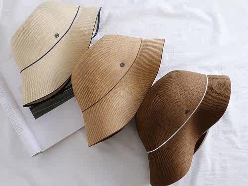 Japanese-style simple fisherman's hat, women's summer basin hat, foldable, elegant and casual, beach travel hat, sunshade hat, trendy detail image 2