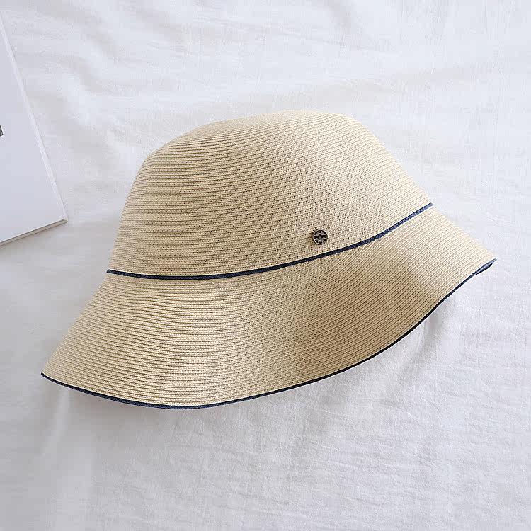 Japanese-style simple fisherman's hat, women's summer basin hat, foldable, elegant and casual, beach travel hat, sunshade hat, trendy detail image 15