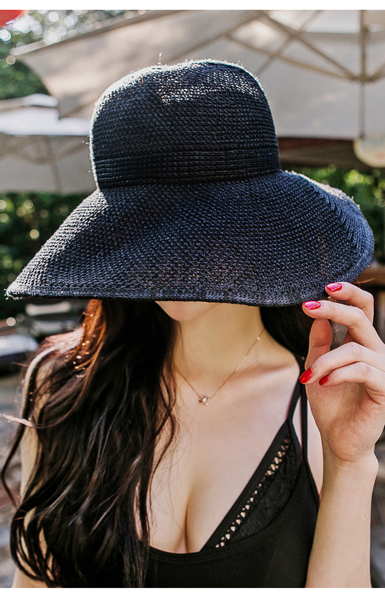 Korean breathable cool hat, sun protection hat, women's summer face shield, UV protection, foldable, versatile and casual hat for outings detail image 2